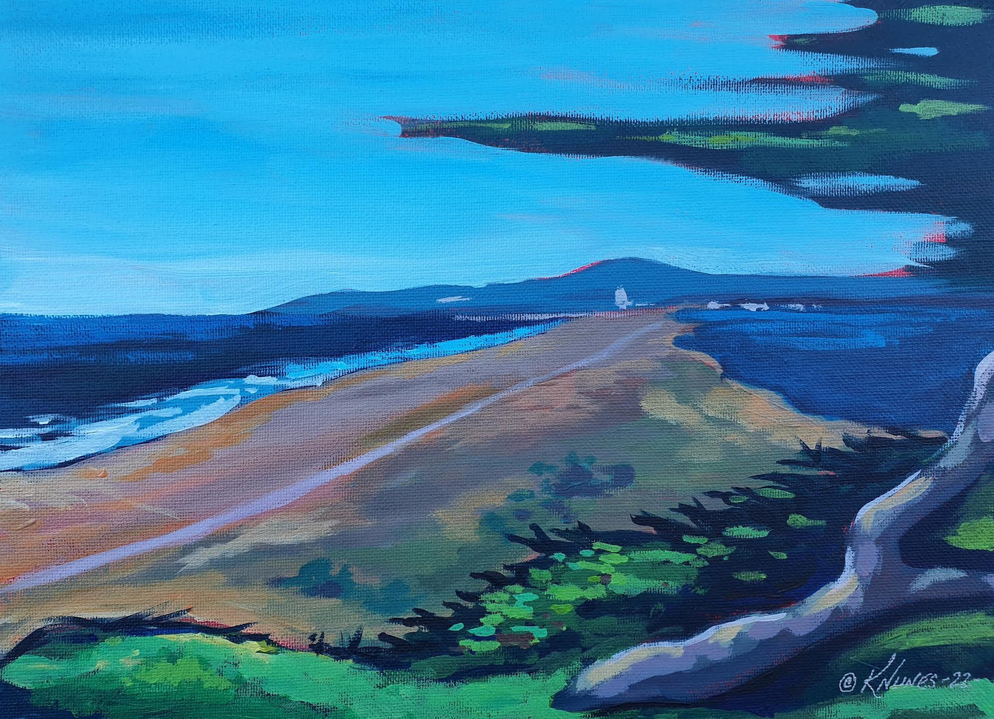 "South Jetty Road" 9"x12" Canvas Print