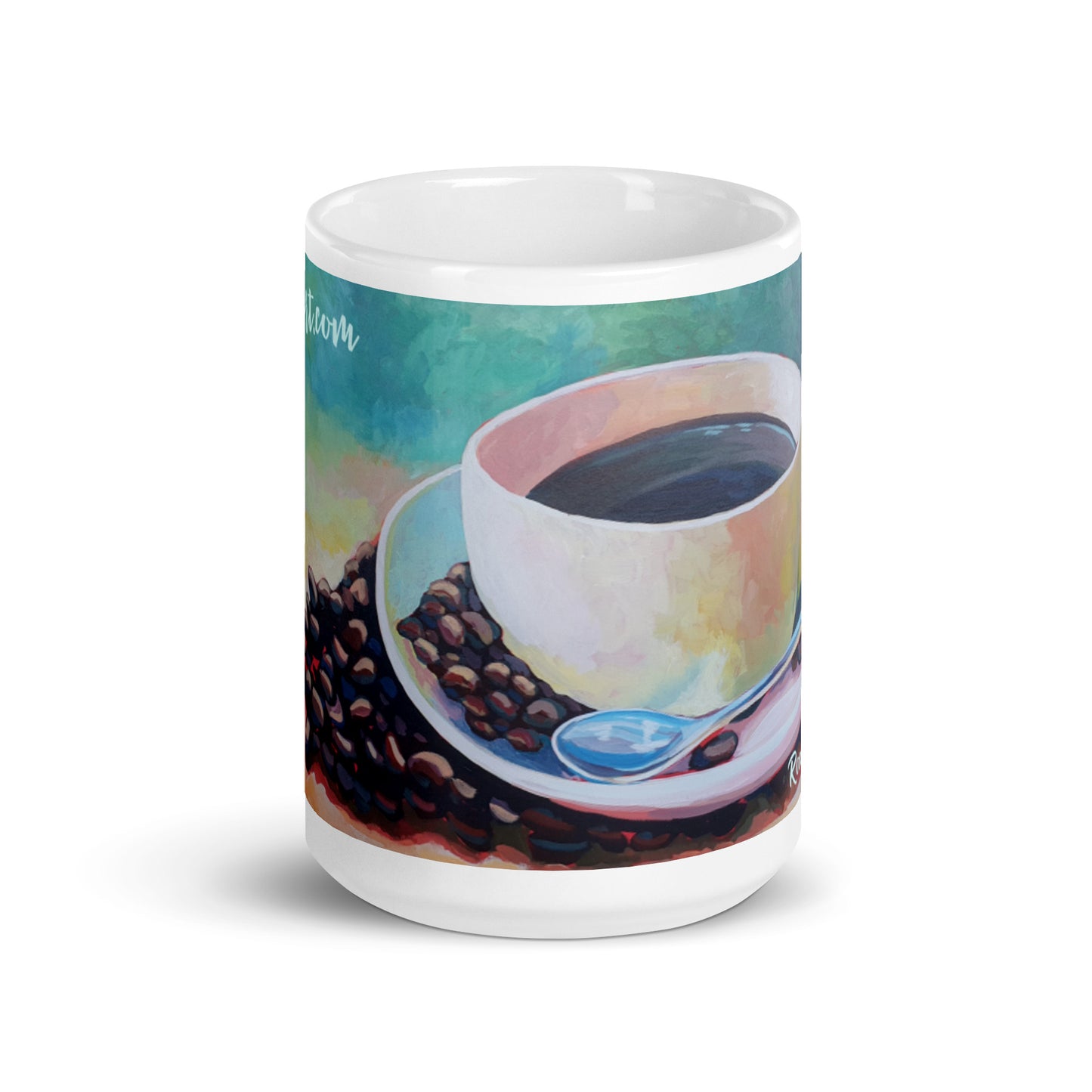 White glossy mug