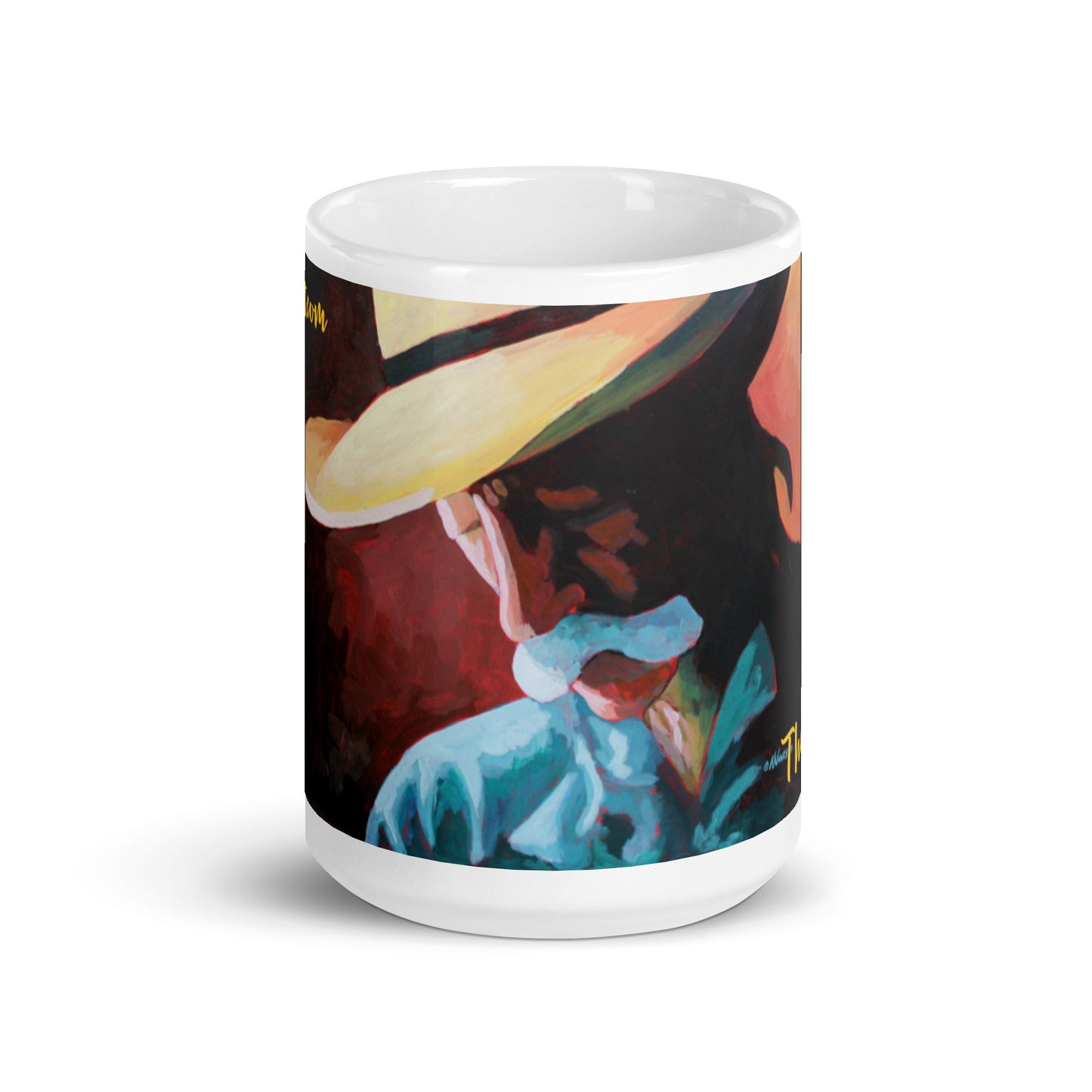 White glossy mug