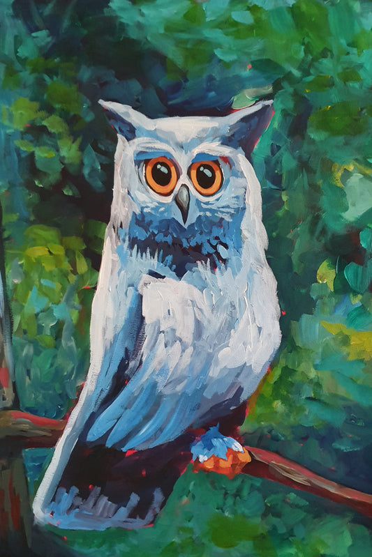 "White Owl" 16"x24" canvas print