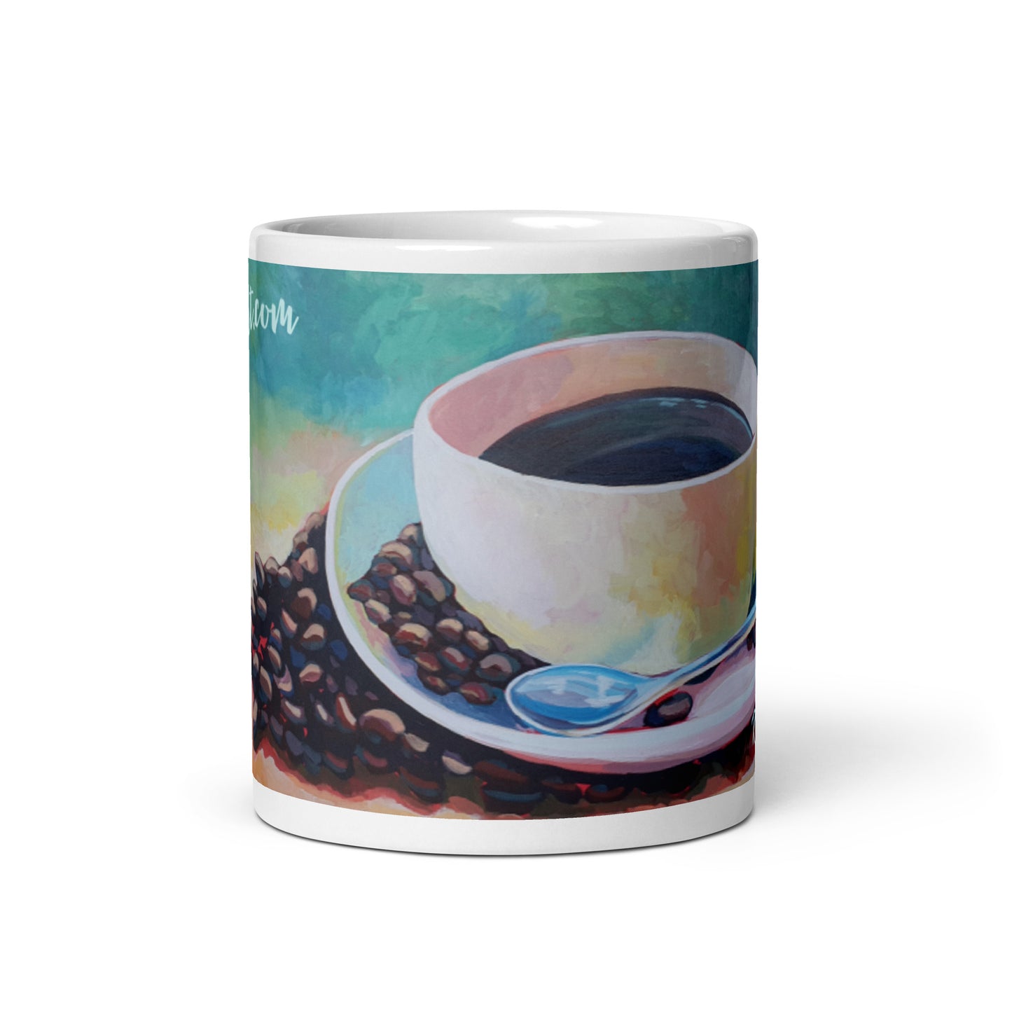 White glossy mug