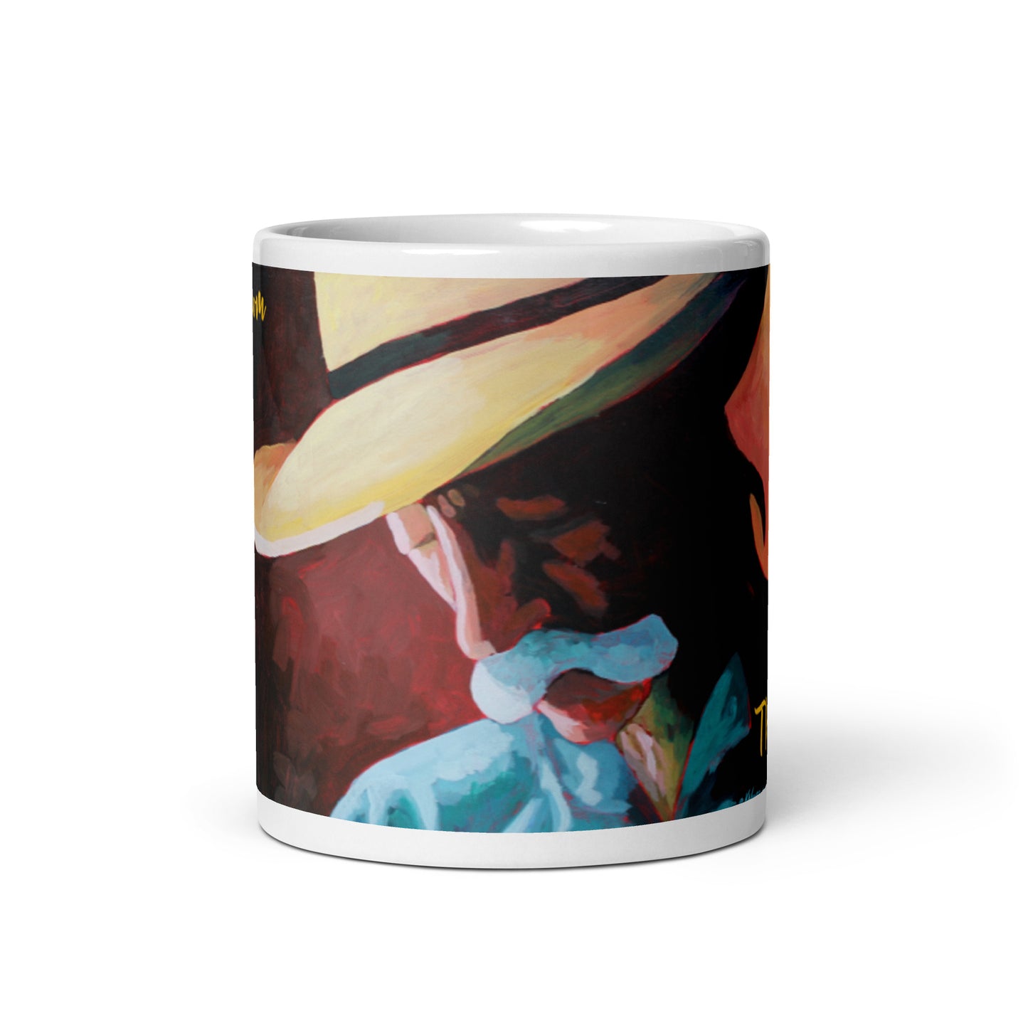 White glossy mug