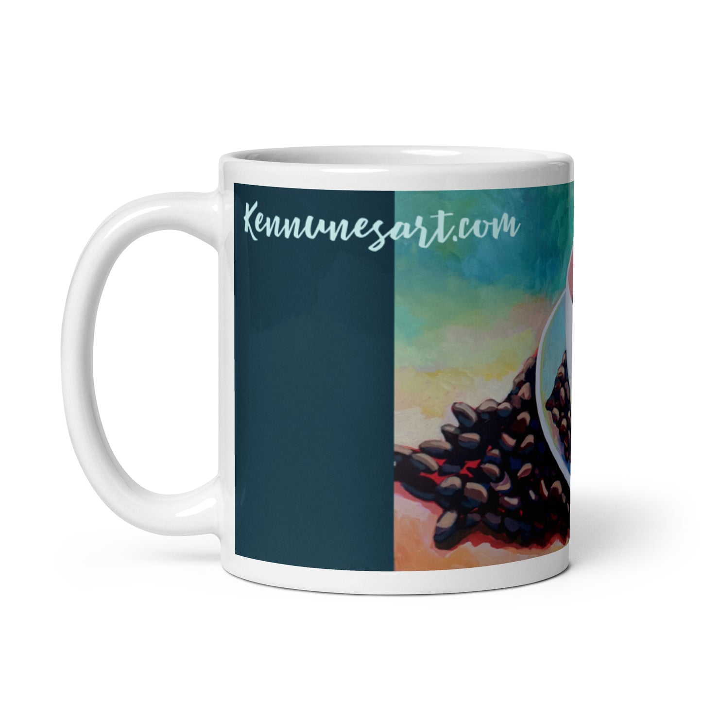 White glossy mug