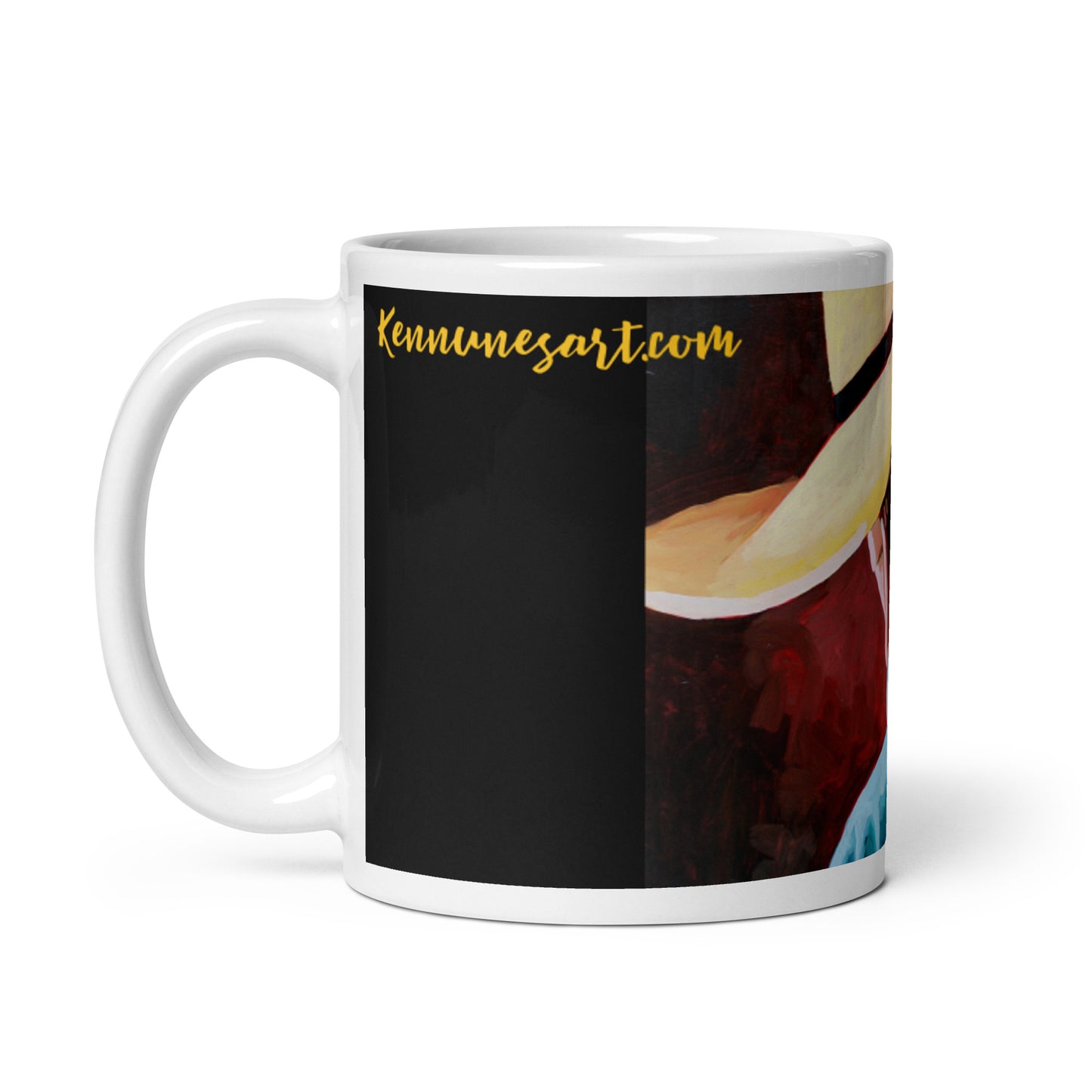 White glossy mug