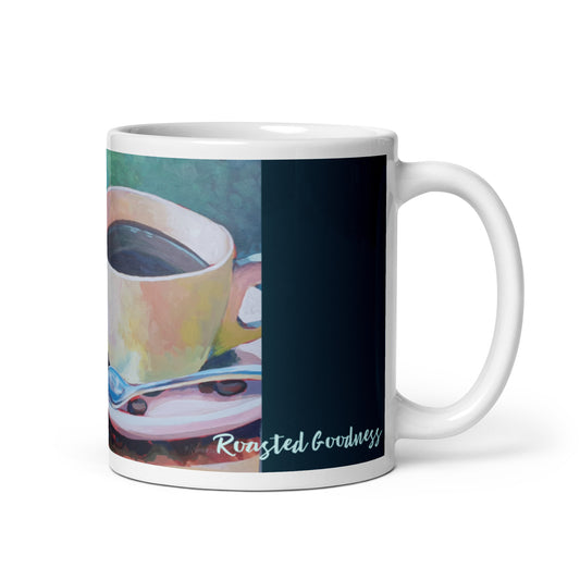 White glossy mug
