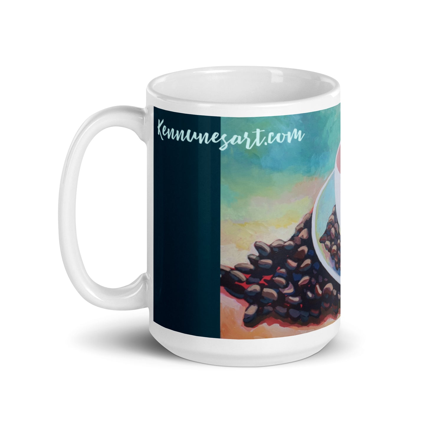 White glossy mug