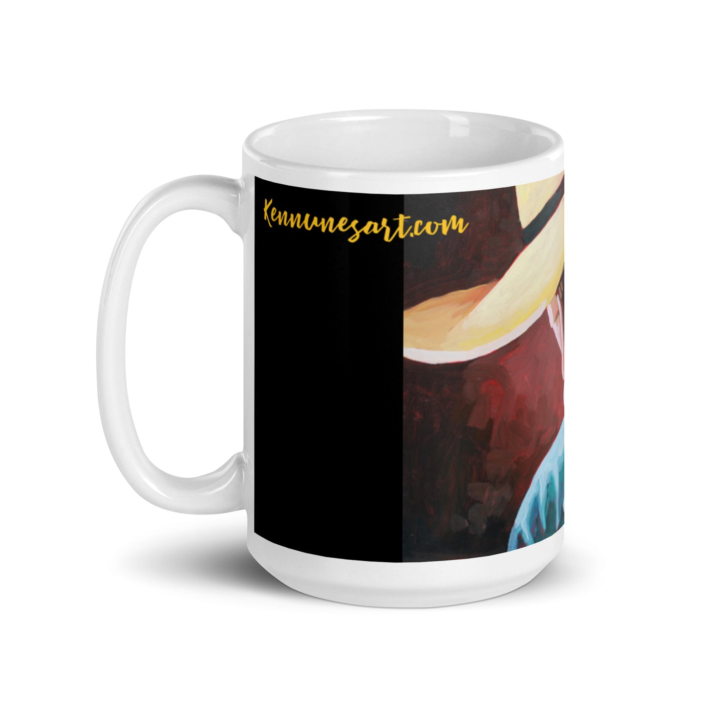 White glossy mug